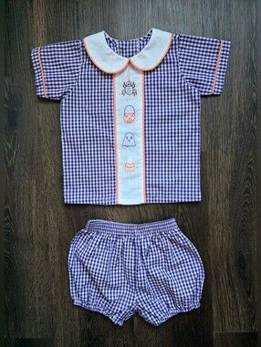 Remember Nguyen Baby Sen Halloween Embroidered Short Set